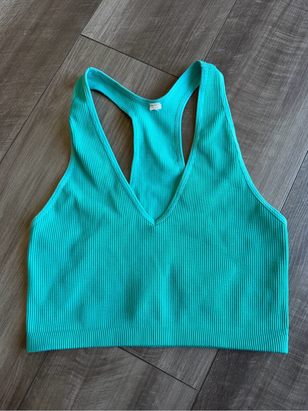 Free People Movement Free Throw Crop Tank in Aquamarine Women’s Sz M Stretchy